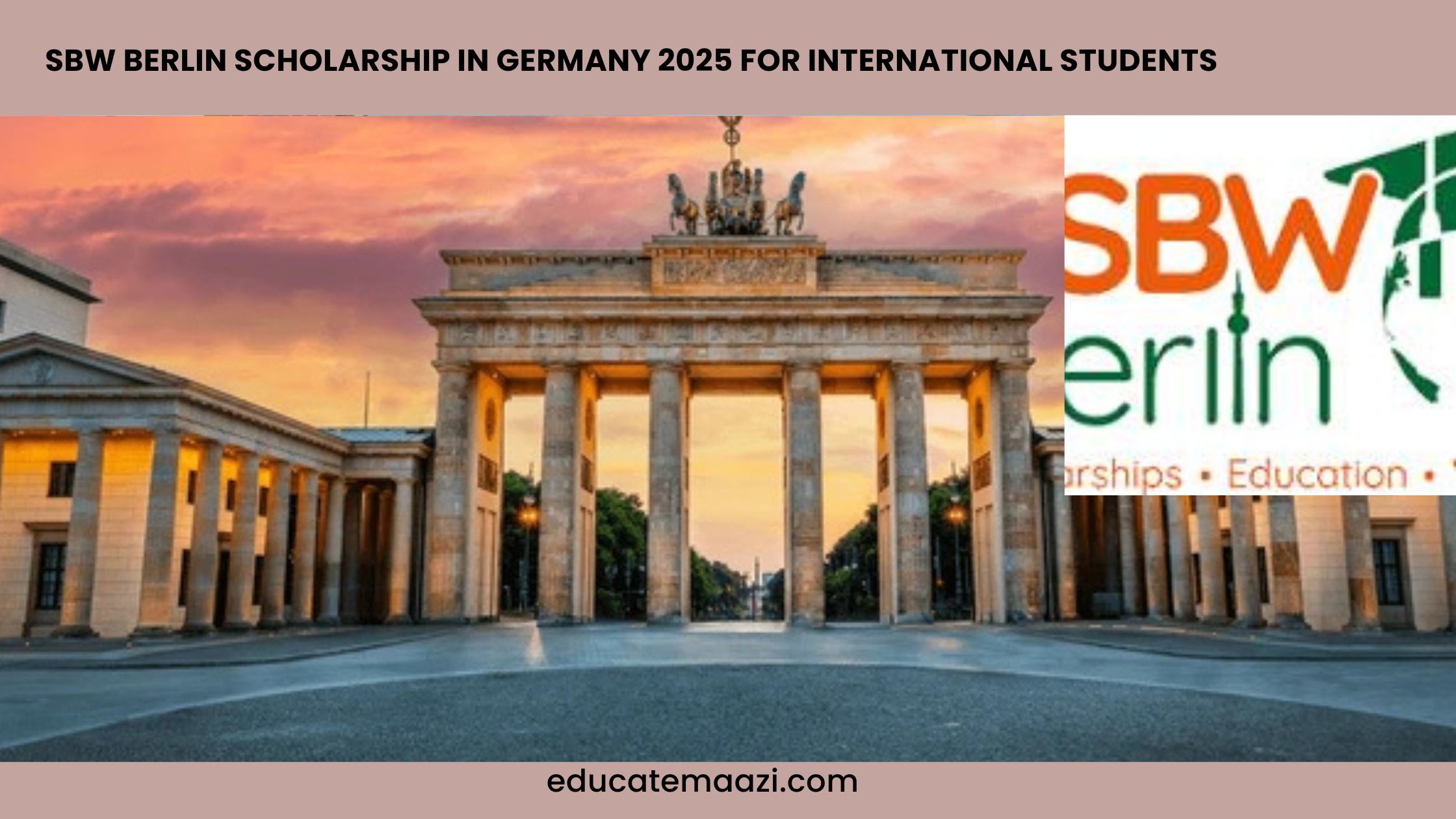 SBW Berlin Scholarship in Germany 2025 for International Students
