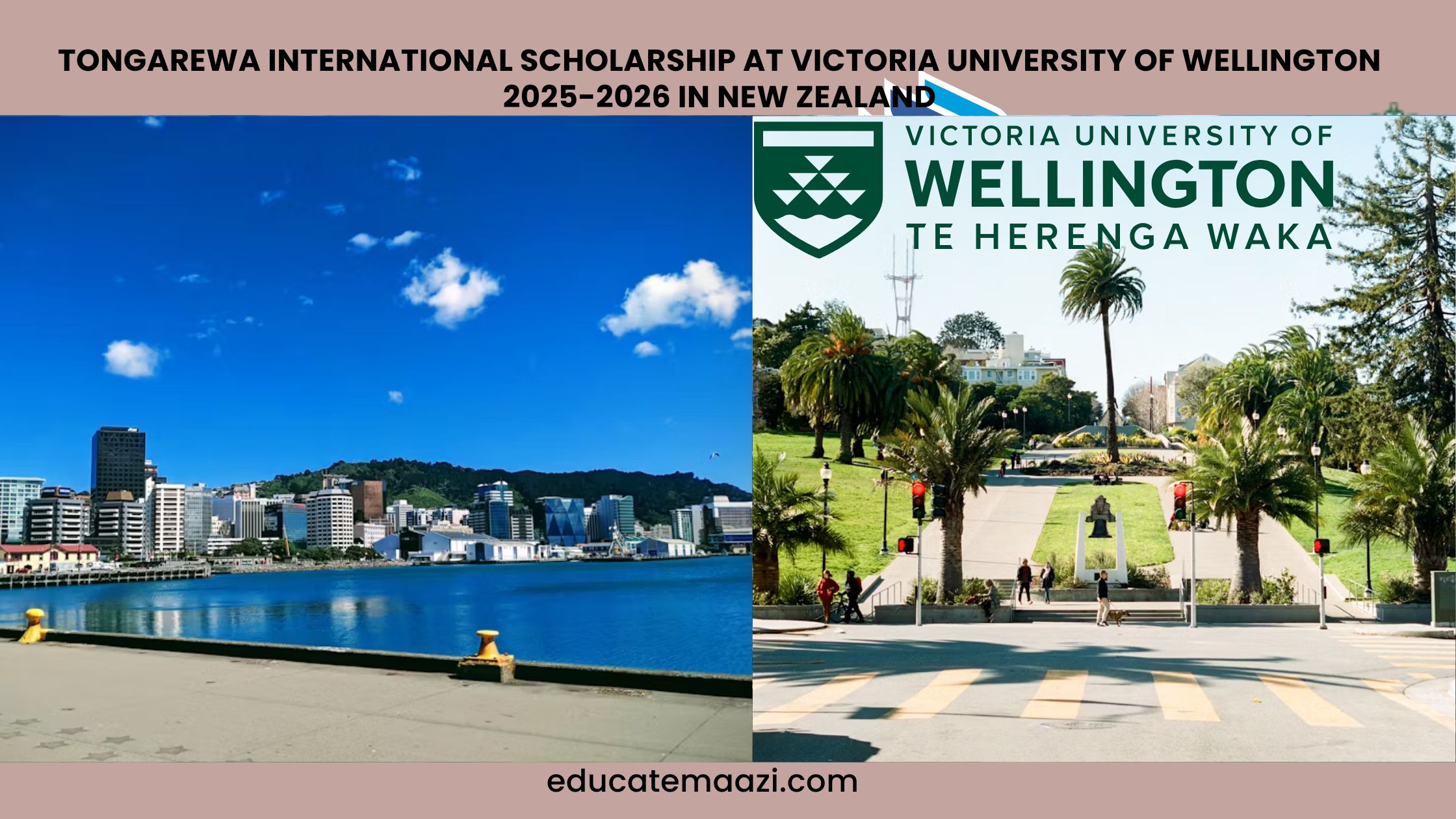 Tongarewa International Scholarship at Victoria University of Wellington 2025-2026 in New Zealand